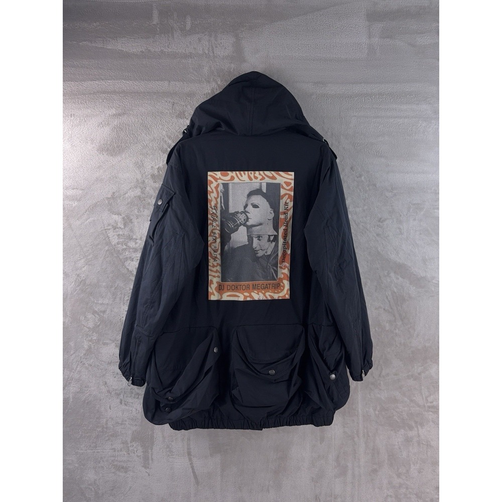 BLACKWEIRDOS 9 Pockets Mountain Jacket Mens Size Medium Black DJ DOKTOR MEGATRIP